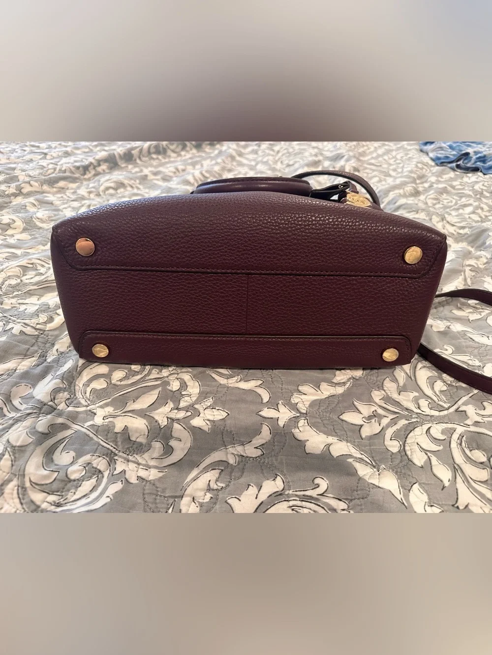 Michael Kors Deep Plum Pebbled Leather Satchel & Wallet